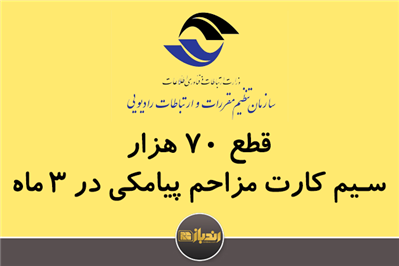 ۷۰ هزار سیم کارت مزاحم پیامکی در ۳ ماه قطع شد